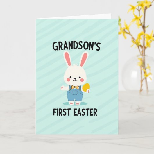 Carte Grandsons First Easter Celebration Card (Fleur jaune)