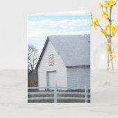 Carte Grange à couvertures rouge, blanc et bleu à grange (Fleur jaune)