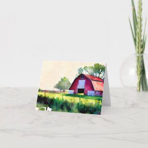 Carte Grange à l'aquarelle personnalisable
