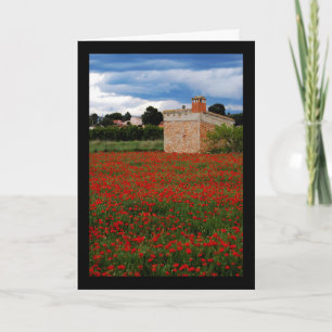 Carte Grange de campagne dans un portrait de champ de co