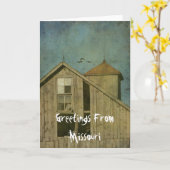 Carte Grange grunge, salutations du Missouri (Fleur jaune)