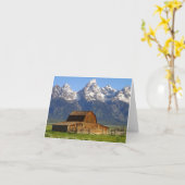 Carte Grange mormone en bois de rangée (Fleur jaune)