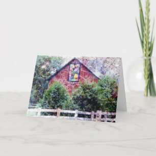 Carte Grange rouge avec la grunge d'édredon