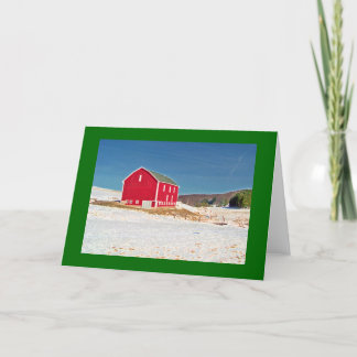 Carte Grange rouge dans la neige