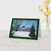 Carte Grange, silo et arbre dans la neige (Fleur jaune)