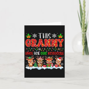 Carte Granny aime ses mignons rennes Xmas Group Père Noë