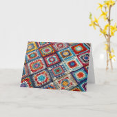 Carte Granny Carré Crocheted Quilt (Fleur jaune)