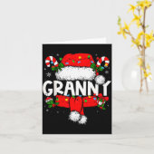 Carte Granny Christmas Pajama Santa Claus Family Matchin (Fleur jaune)