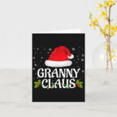 Carte Granny Claus Christmas Lights Santa Pajama Family (Fleur jaune)