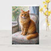 Carte Granny’s Chair, Cat Blank Card (Fleur jaune)