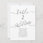 Carte Graphie de mariage simple pour le plan de table (Dos)