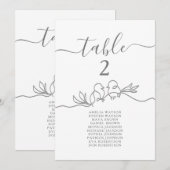 Carte Graphie de mariage simple pour le plan de table (Devant / Derrière)