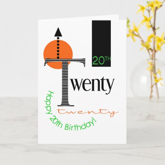 Carte graphique 20e anniversaire (Fleur jaune)