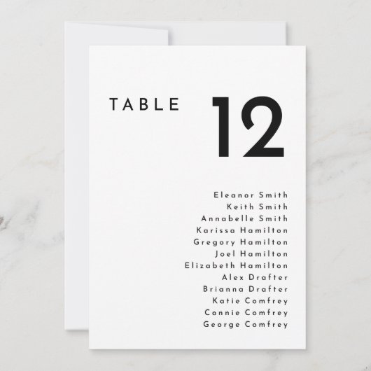 Carte graphique à bascule en gras moderne blanc (Dos)