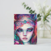 Carte graphique à demi-visage de la sirène (Debout devant)