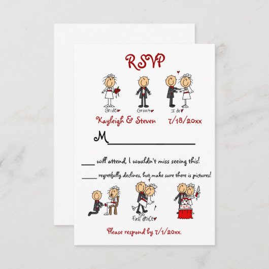 Carte graphique à puce RSVP (Devant / Derrière)