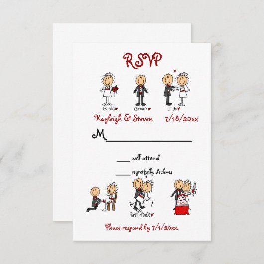 Carte graphique à puce RSVP (Devant / Derrière)