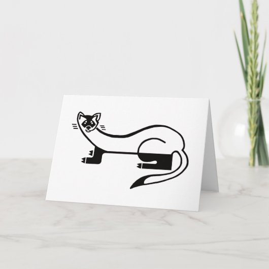 Carte Graphique animal menacé de FERRET à pieds noirs - (Devant)