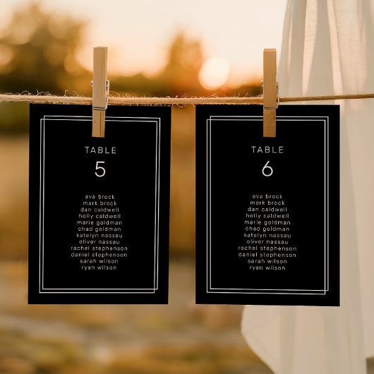 Carte graphique AVERT Mariage noir moderne