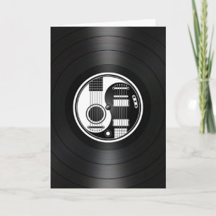 Carte Graphique blanc et noir de vinyle de guitares de