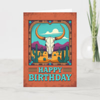 Carte graphique d'anniversaire désertique