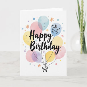 Carte graphique d'anniversaire florale