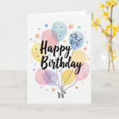 Carte graphique d'anniversaire florale (Fleur jaune)