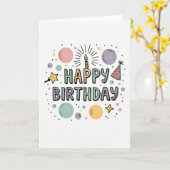 Carte graphique d'anniversaire pastel (Fleur jaune)