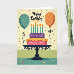 Carte graphique de friandises d'anniversaire