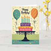 Carte graphique de friandises d'anniversaire (Fleur jaune)