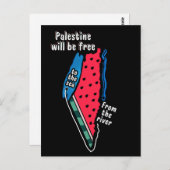carte graphique de la pastèque palestine colorée (Devant / Derrière)