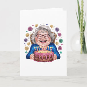 Carte Graphique de Mamie Lunettes Joyeuses Anniversaire