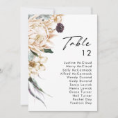 Carte Graphique de numéro de tableau Floral blanc (Devant)