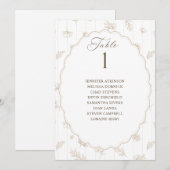 Carte Graphique de placement de mariage ovale beige vint (Devant / Derrière)