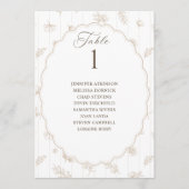 Carte Graphique de placement de mariage ovale beige vint (Devant)