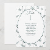 Carte Graphique de placement de mariage ovale émeraude v (Devant / Derrière)