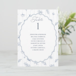Carte Graphique de placement de mariage ovale vintage bl