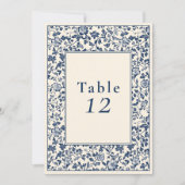 Carte graphique de sièges de table bleue florale (Devant)