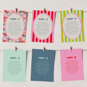 Carte Graphique de sièges de table en gras rose et rouge