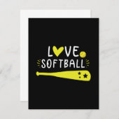 Carte Graphique de softball Dire pour les filles et les  (Devant / Derrière)