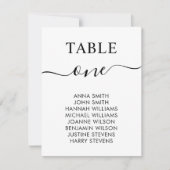 Carte Graphique de table de mariage élégant simple (Devant)