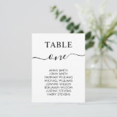Carte Graphique de table de mariage élégant simple (Debout devant)