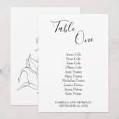 Carte Graphique de table de mariage simple Isabella (Devant / Derrière)