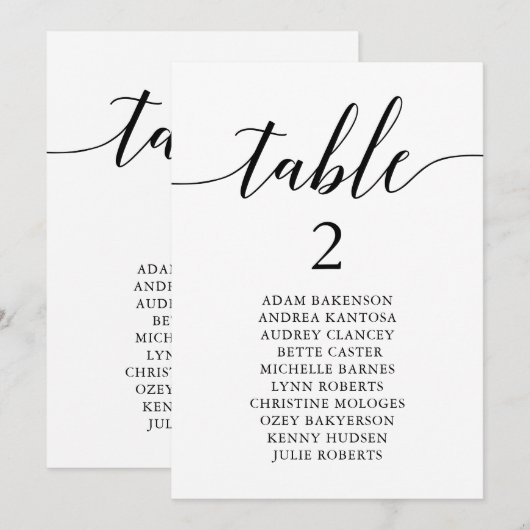 Carte graphique des paramètres du dîner Mariage mo (Devant / Derrière)