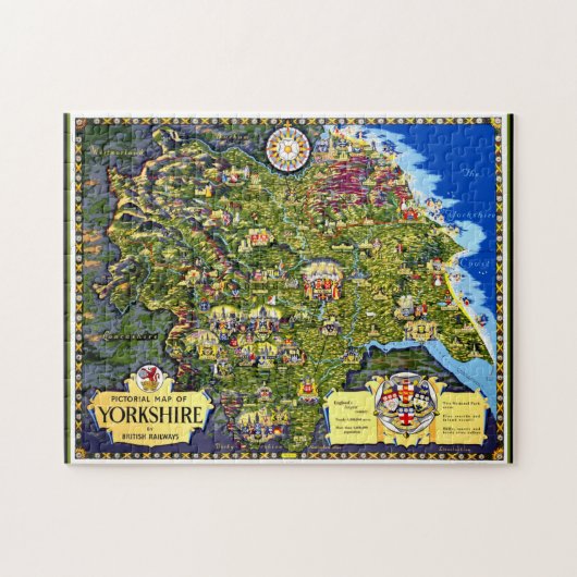 Carte graphique du puzzle Yorkshire (Horizontal)