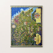 Carte graphique du puzzle Yorkshire (Vertical)