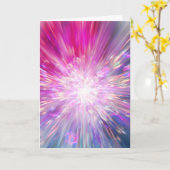 Carte Graphique énergétique abstrait néon rose et bleu (Fleur jaune)