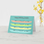 Carte graphique Kayakers personnalisée Kayak (Fleur jaune)