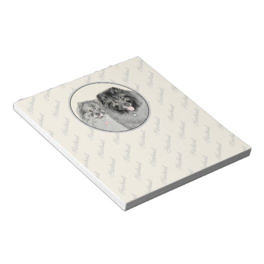 Carte graphique Keeshond Bloc-notes pour maman et  (Incliné)