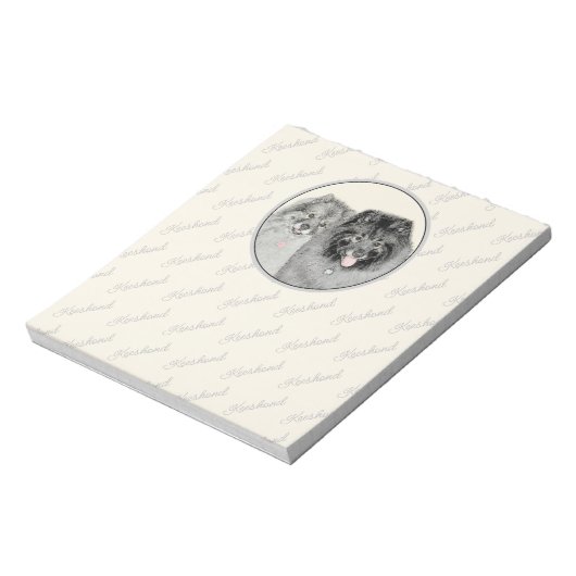 Carte graphique Keeshond Bloc-notes pour maman et  (Tourné)